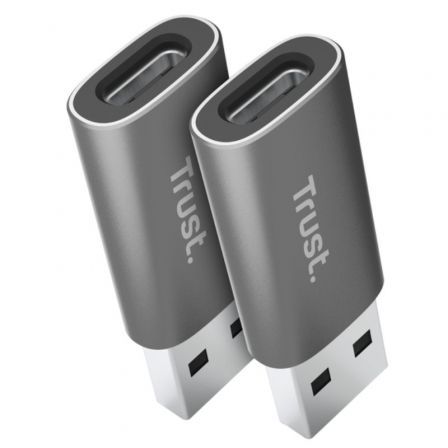 Trust Calyx Adaptador USB 3.2 Gen2 USB-C Hembra a USB-A Macho Gris